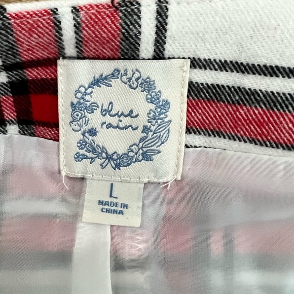 Francesca’s Blue Rain Plaid mini skirt - Picture 4 of 5